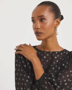 Silver Dobby Spot Smock Dress -JD Williams Shop x01gh483762w