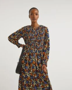 Zip Front Shirred Bodice Smock Dress -JD Williams Shop x01gh598794w