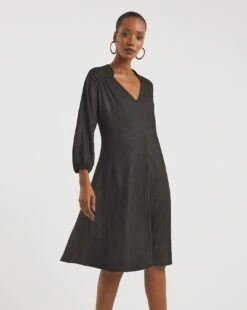 Foil Print Soft Touch Jersey Swing Dress