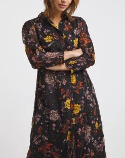 Puff Shirred Sleeve Midi Shirt Dress -JD Williams Shop x01gh618706w