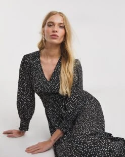 Tie Front Shirred Detail Midi Dress -JD Williams Shop x01gh688732w