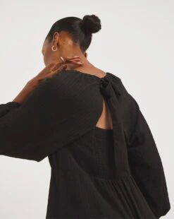 Textured Tie Back Smock Dress -JD Williams Shop x01gh690722w