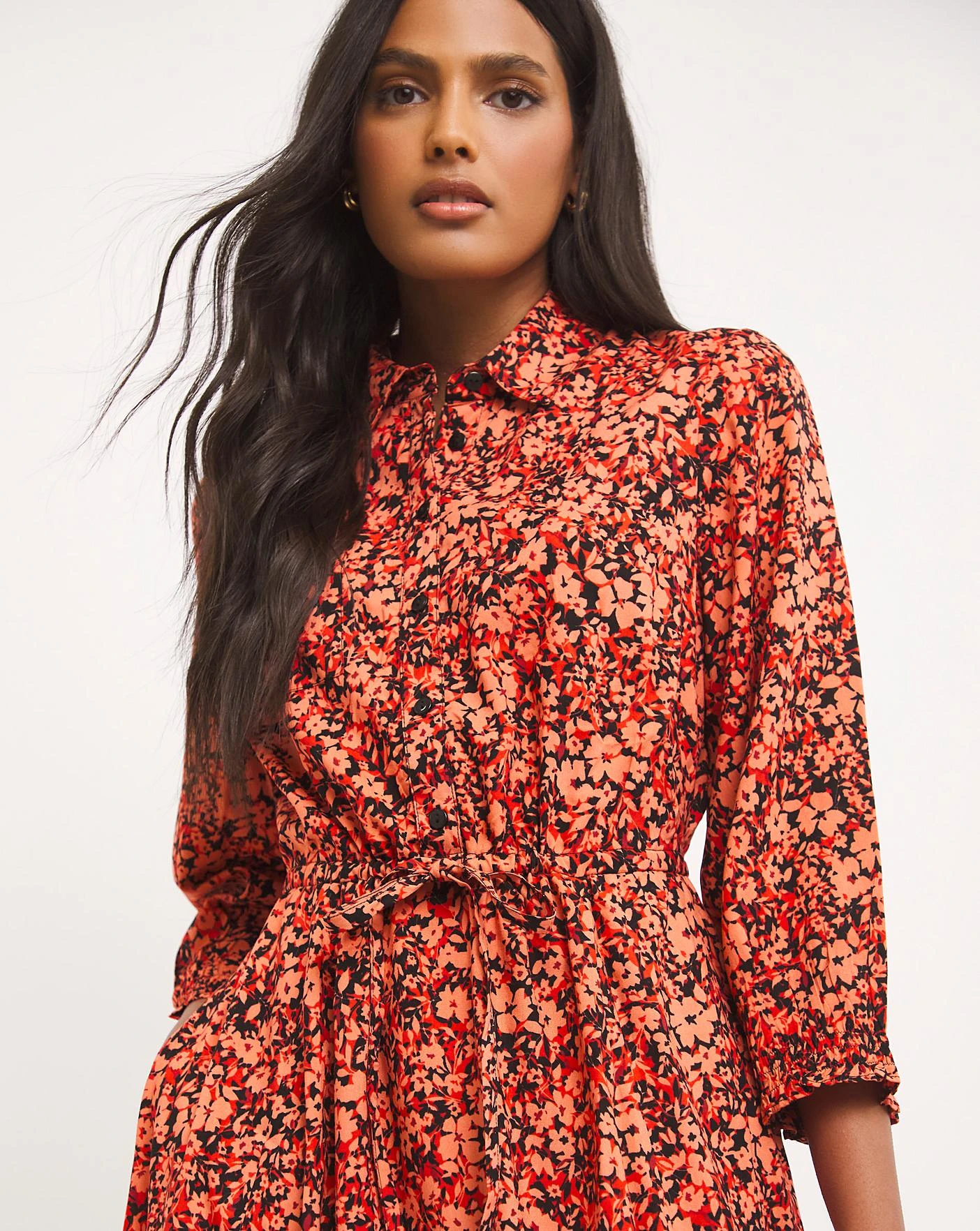 Drawstring Waist Shirt Dress 3 Drawstring Waist Shirt Dress - Image 3