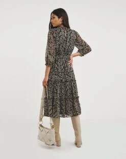 Lace Trim Waisted Midi Dress -JD Williams Shop x01gh779705w