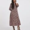 Puff Sleeve Empire Midi Tea Dress