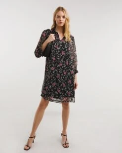 Tie Neck Trapeze Dress