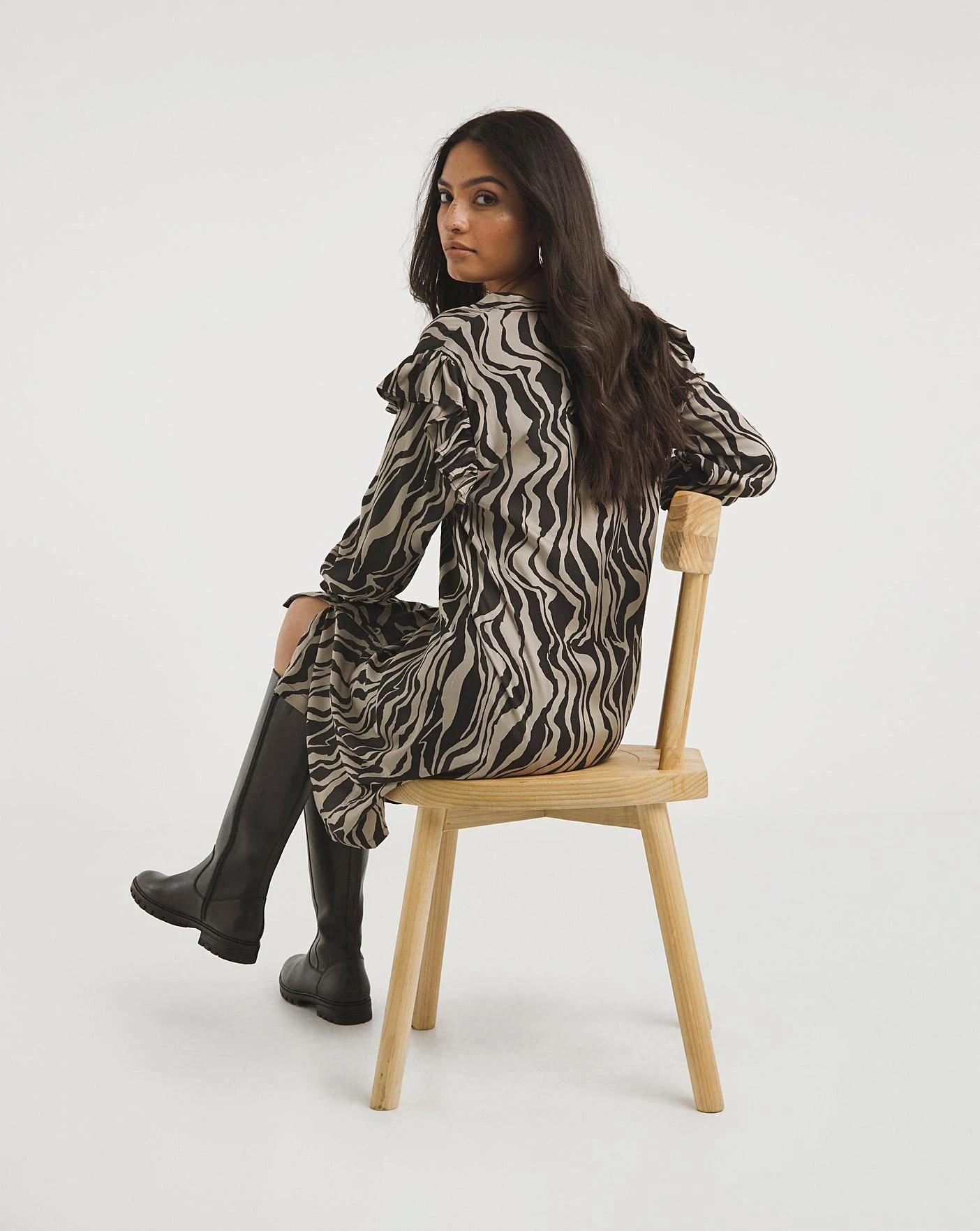 Button Through Viscose Twill Shirt Dress 3 Button Through Viscose Twill Shirt Dress - Image 3