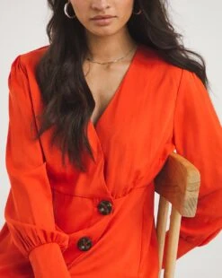 Asymmetric Wrap Button Tea Dress -JD Williams Shop x01gh899706w