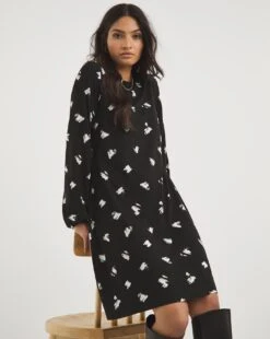 Balloon Sleeve Soft Touch Jersey Dress