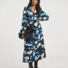 Balloon Sleeve Midi Smock Dress