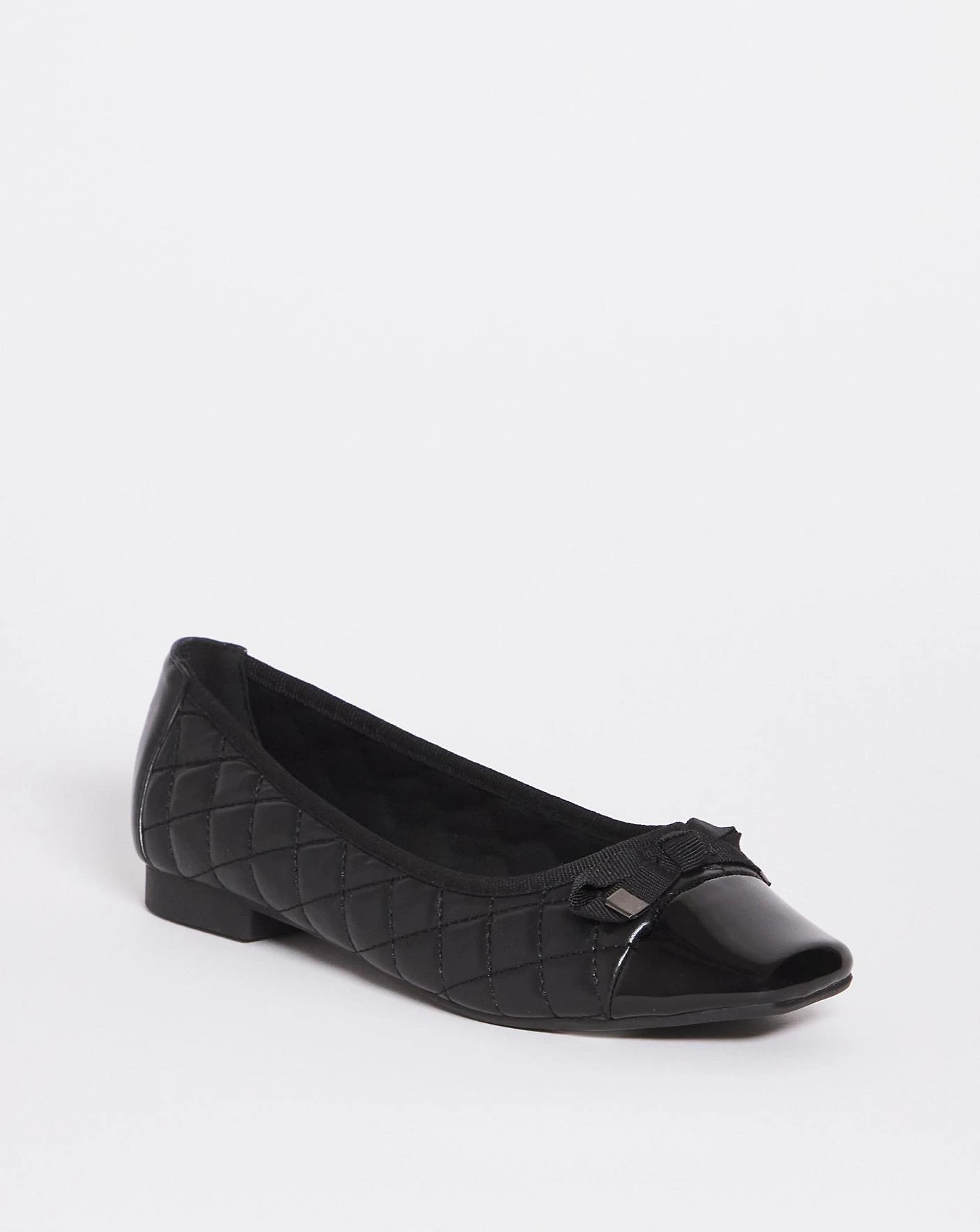 Quilted Square Toe Ballerina EEE Fit 4 Quilted Square Toe Ballerina EEE Fit - Image 4