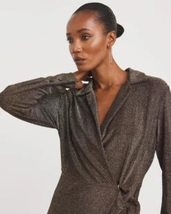 Jersey Glitter Knot Front Wrap Dress -JD Williams Shop x01ol053741w