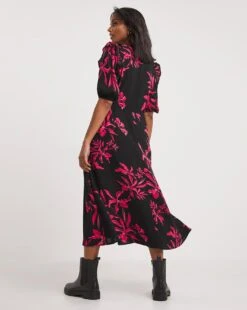 Ruffle Trim Tie Neck Tea Dress -JD Williams Shop x01ol055743w