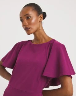 Marilyn Cape Sleeve Scuba Crepe Dress -JD Williams Shop x01ol264747w
