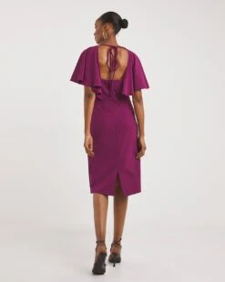 Marilyn Cape Sleeve Scuba Crepe Dress -JD Williams Shop x01ol264748w