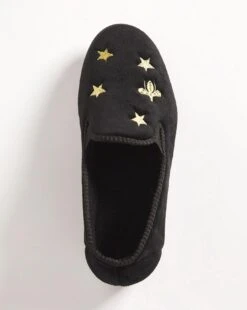Embroidered Twin Gusset Slippers EEE Fit -JD Williams Shop x01pe213834s