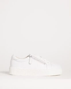 Leather Side Zip Trainer E Fit