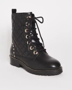 Leather Quilted Lace Ankle Boot E Fit -JD Williams Shop x01pe633721s