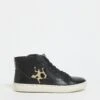 Leather Star Trim Hi Top Trainer E Fit