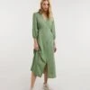 Zip Front Shirt Dress With Open Neck