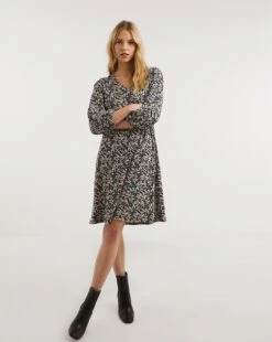 Soft Touch Jersey V-Neck A-Line Dress