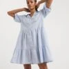 Smock Sun Dress With Puff Sleeves