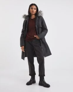 Charcoal Luxe Parka