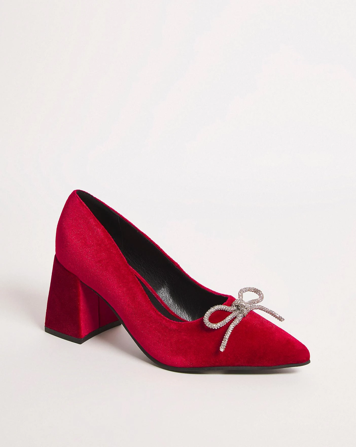 Velvet Block Heel Shoe E Fit 2 Velvet Block Heel Shoe E Fit - Image 2