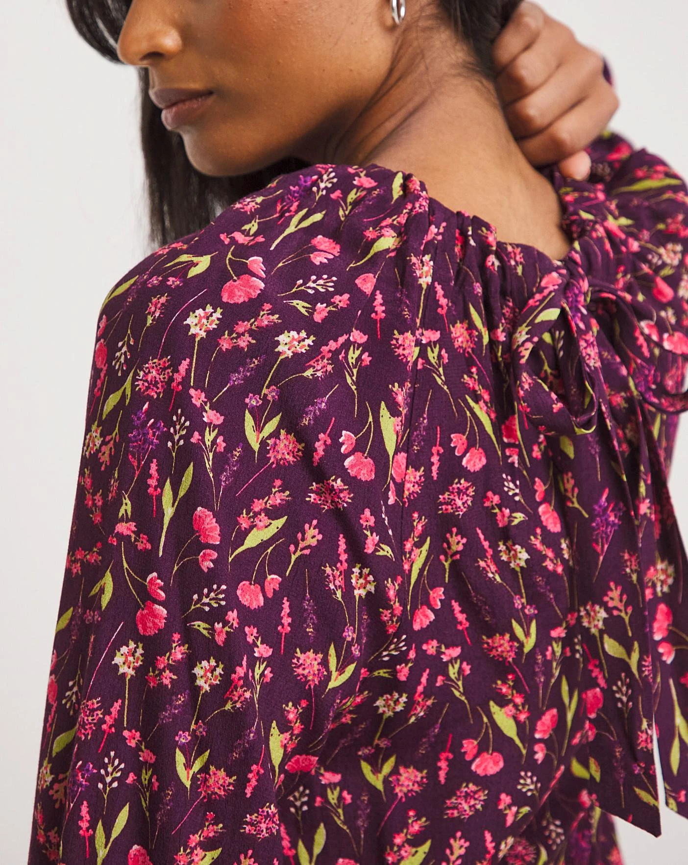 Ruched Tie Neck Top 2 Ruched Tie Neck Top - Image 2