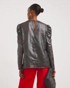Pewter Ruched Sleeve Top 7 Pewter Ruched Sleeve Top -JD Williams Shop x01tu156722w