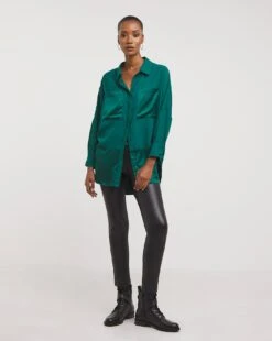 Longline Satin Mix Shirt -JD Williams Shop x01tu166741w