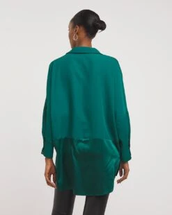 Longline Satin Mix Shirt -JD Williams Shop x01tu166743w