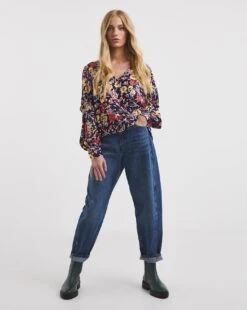 Mixed Print Volume Cuff Blouse -JD Williams Shop x01tu222730w