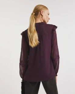 Shirred Yoke Top With Lace Insert -JD Williams Shop x01tu225751w