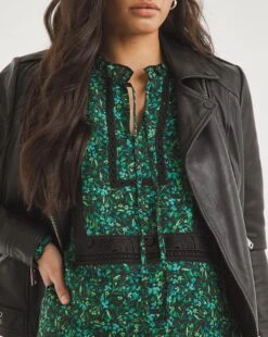 Premium Lace Trim Tie Neck Blouse -JD Williams Shop x01tu236738w