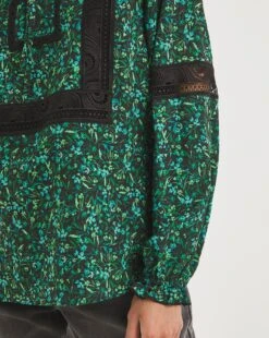 Premium Lace Trim Tie Neck Blouse -JD Williams Shop x01tu236741w