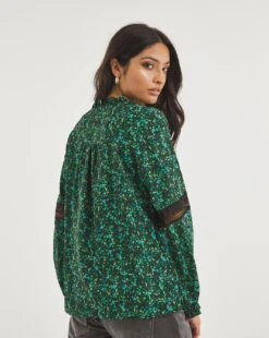 Premium Lace Trim Tie Neck Blouse -JD Williams Shop x01tu236742w