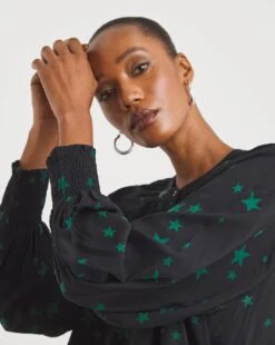 Long Sleeve Collarless Blouse