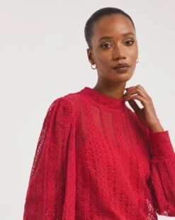 High Neck Lace Top With Cami -JD Williams Shop x01tu269720w