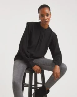 Shoulder Detail High Neck Top