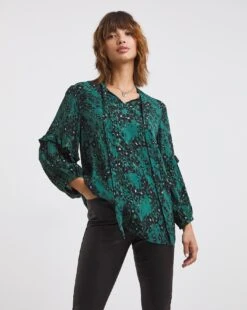 Button Front Frill Detail Top