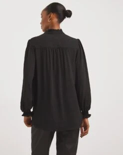 Volume Sleeve Zip Front Blouse -JD Williams Shop x01tu355722w