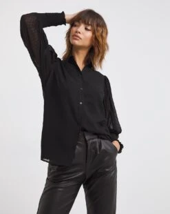 Shirt With Extreme Shirred Cuff