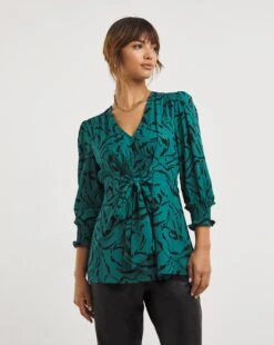 Tie Front V Neck Blouse 6 Tie Front V Neck Blouse -JD Williams Shop x01tu409719w