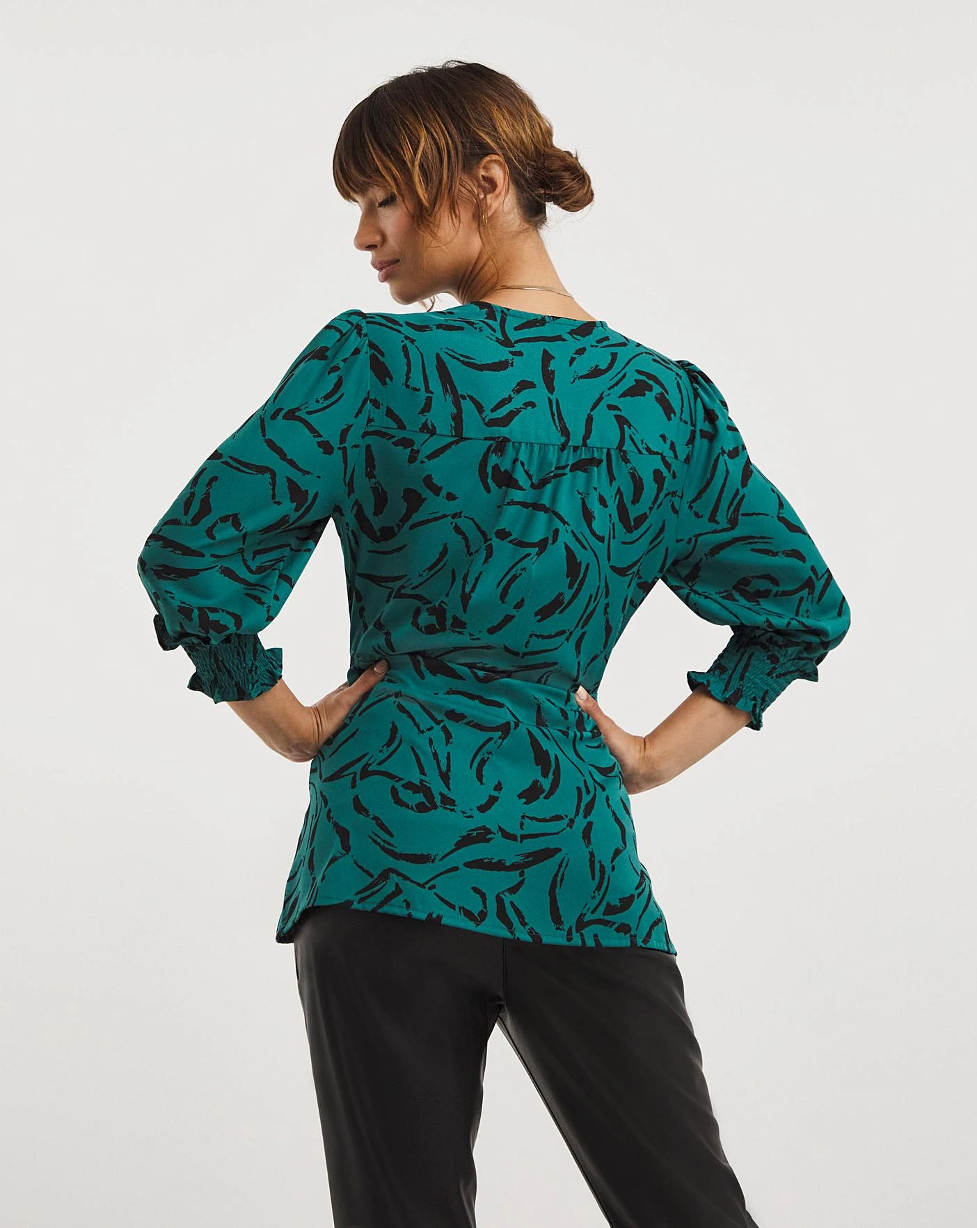 Tie Front V Neck Blouse 2 Tie Front V Neck Blouse - Image 2