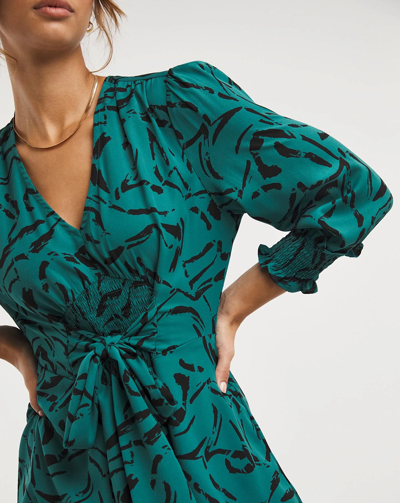 Tie Front V Neck Blouse 4 Tie Front V Neck Blouse - Image 4