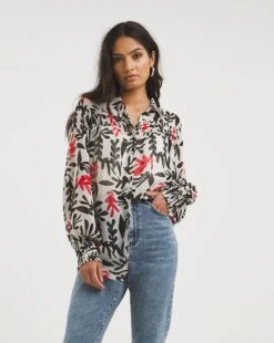 Sheer Shirred Detail Shirt With Cami -JD Williams Shop x01tu429705w