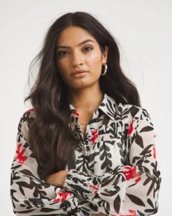 Sheer Shirred Detail Shirt With Cami -JD Williams Shop x01tu429707w