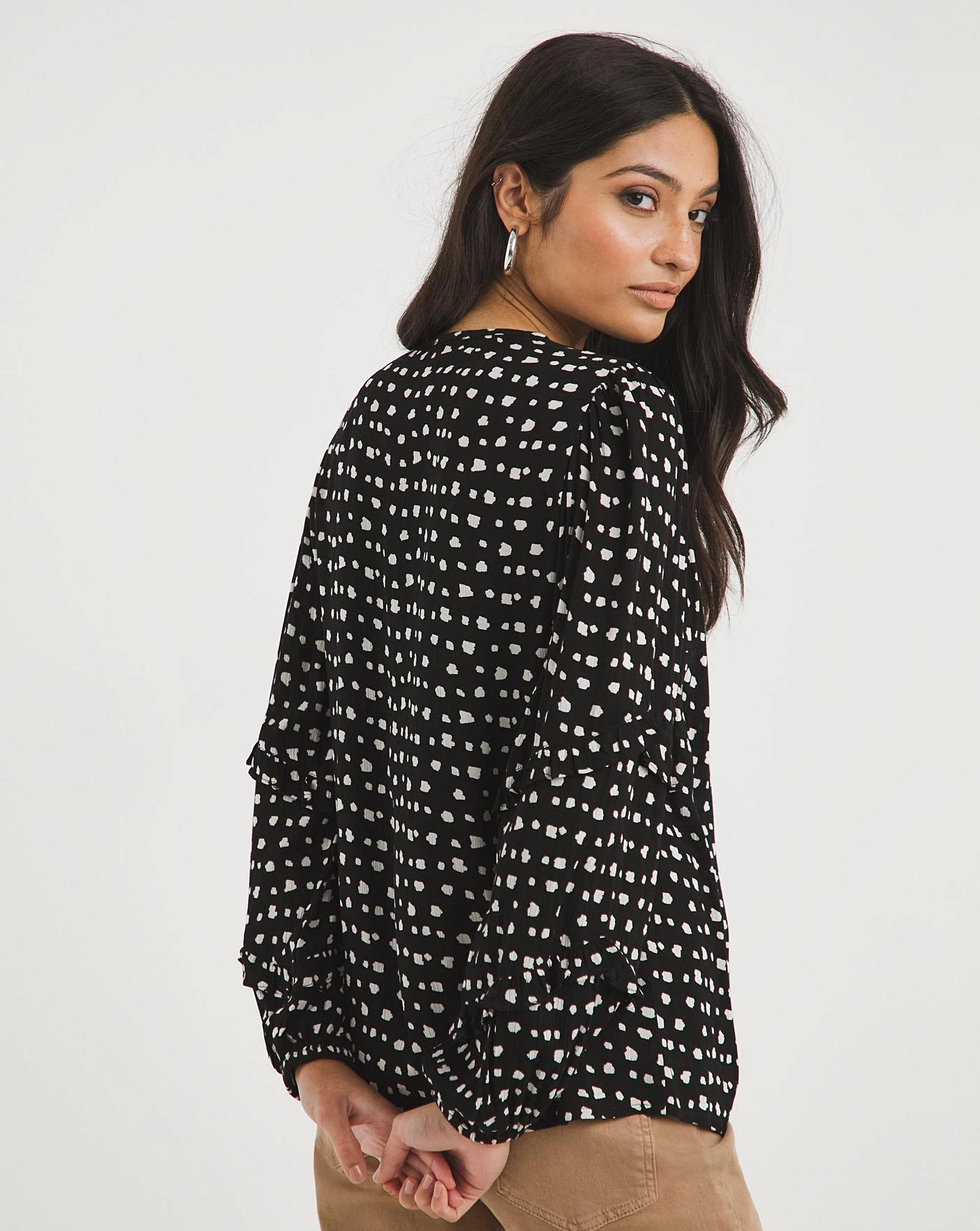 Shirred Yoke Top With Frill Sleeves 4 Shirred Yoke Top With Frill Sleeves - Image 4