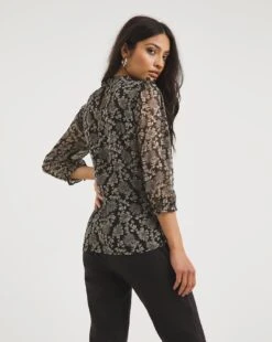 Lace Trim Frill Detail Blouse -JD Williams Shop x01tu495708w